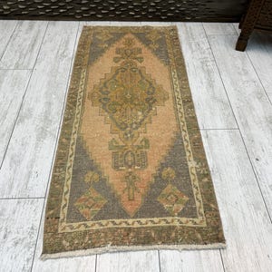 Small Turkish Rug, Vintage Bath Mat, Turkish mat rug, Turkish Doormat Rug, mini rug, Outdoor Mat, Small Vintage Rug 1.6x3.5, Boho Rug