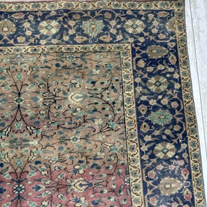 Turkish Area Rug, 6.4x9.7 ft, Geometric Scandinavian Decor Rug, Vintage Carpet, Oushak Rug, Hand Knotted Wool Anique Rug, Red Area Rug, image 9