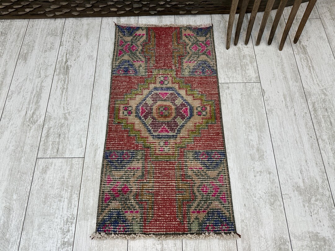 Turkish Rug Small Turkish Mini Rug, Small Vintage Rug, Small Oushak Rug, Faded Rug ...