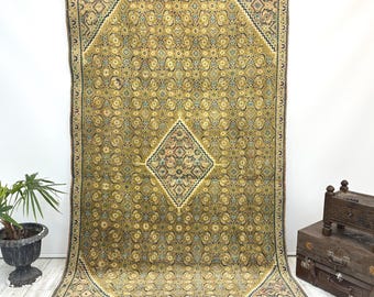Turkish rug, Vintage rug, Handmade rug, Boho decor, Home decor rug, Floor rug, Organic wool rug, Oushak rug, Turkey rug 5.1 x 8.5 ft