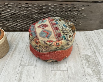 Boho decor kilim pillow , Anatolian pouf, Handmade pillow floor pouf, Turkish kilim pouf, Home decor pouffe,Vintage floor pouffe,