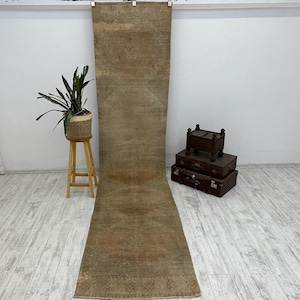 2.8x12.5 Rug,Turkish Runner Rug,Boho Rug, Vintage Rug,Vintage Runner Rug,Kitchen Rug,Soft Rug,3x13 Oushak Rug,Runner Rug,Hallway Rug,