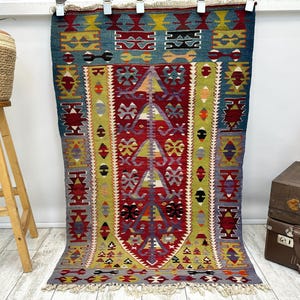 Turkish rug, Vintage rug, Handmade rug, Boho decor, Home decor rug, Floor rug, Organic wool rug, Oushak rug, Turkey rug 2.9 x 4.5 ft