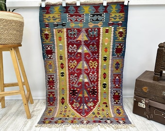 Turkish rug, Vintage rug, Handmade rug, Boho decor, Home decor rug, Floor rug, Organic wool rug, Oushak rug, Turkey rug 2.9 x 4.5 ft