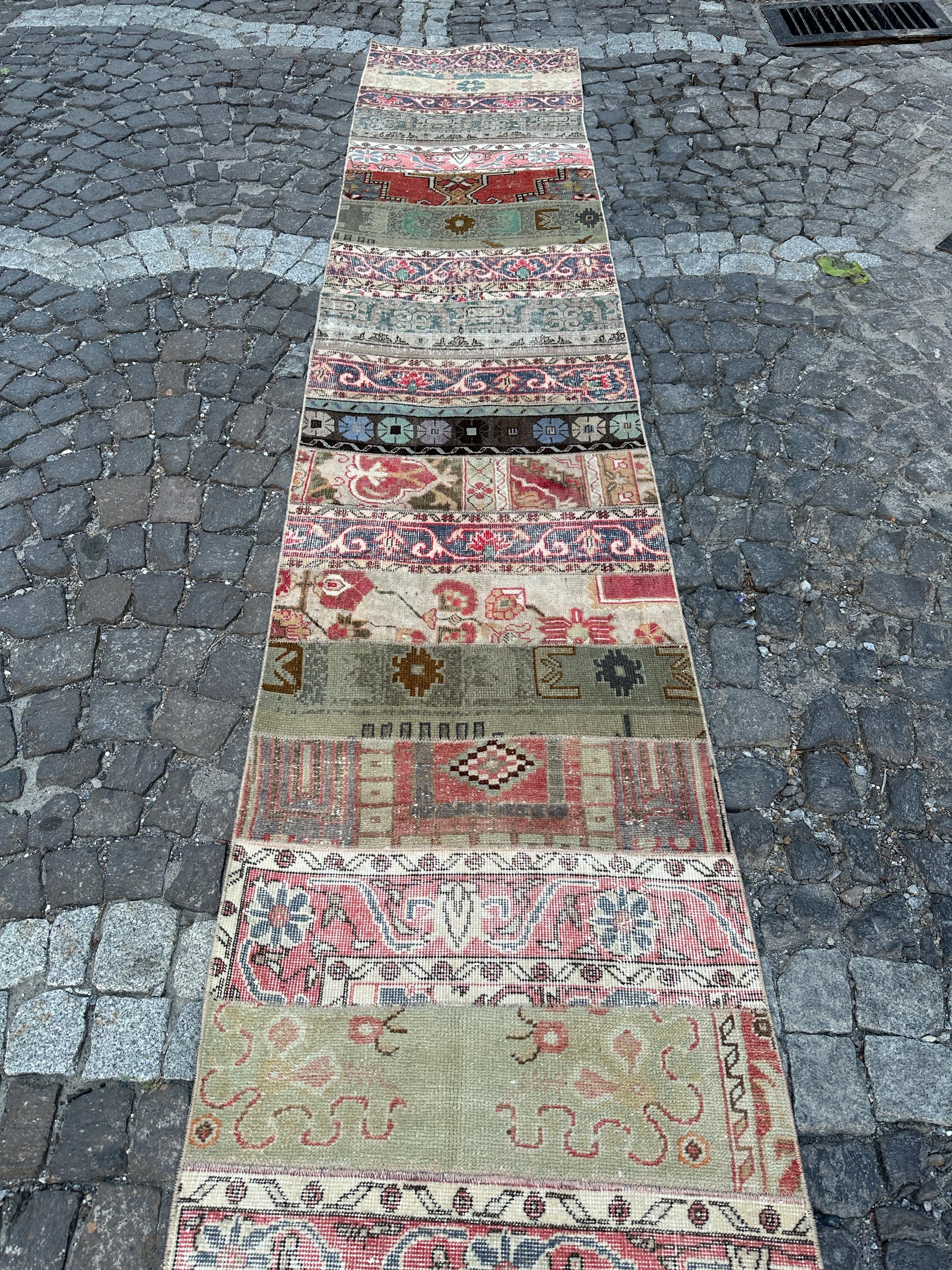 エクストラロング ヴィンテージ ランナーラグ 2.4x19.9フィート 非常に