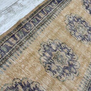 Handmade Turkish Hallway Runner Rug, Vintage Wool Carpet (2.8 x 10.1 Ft) image 5