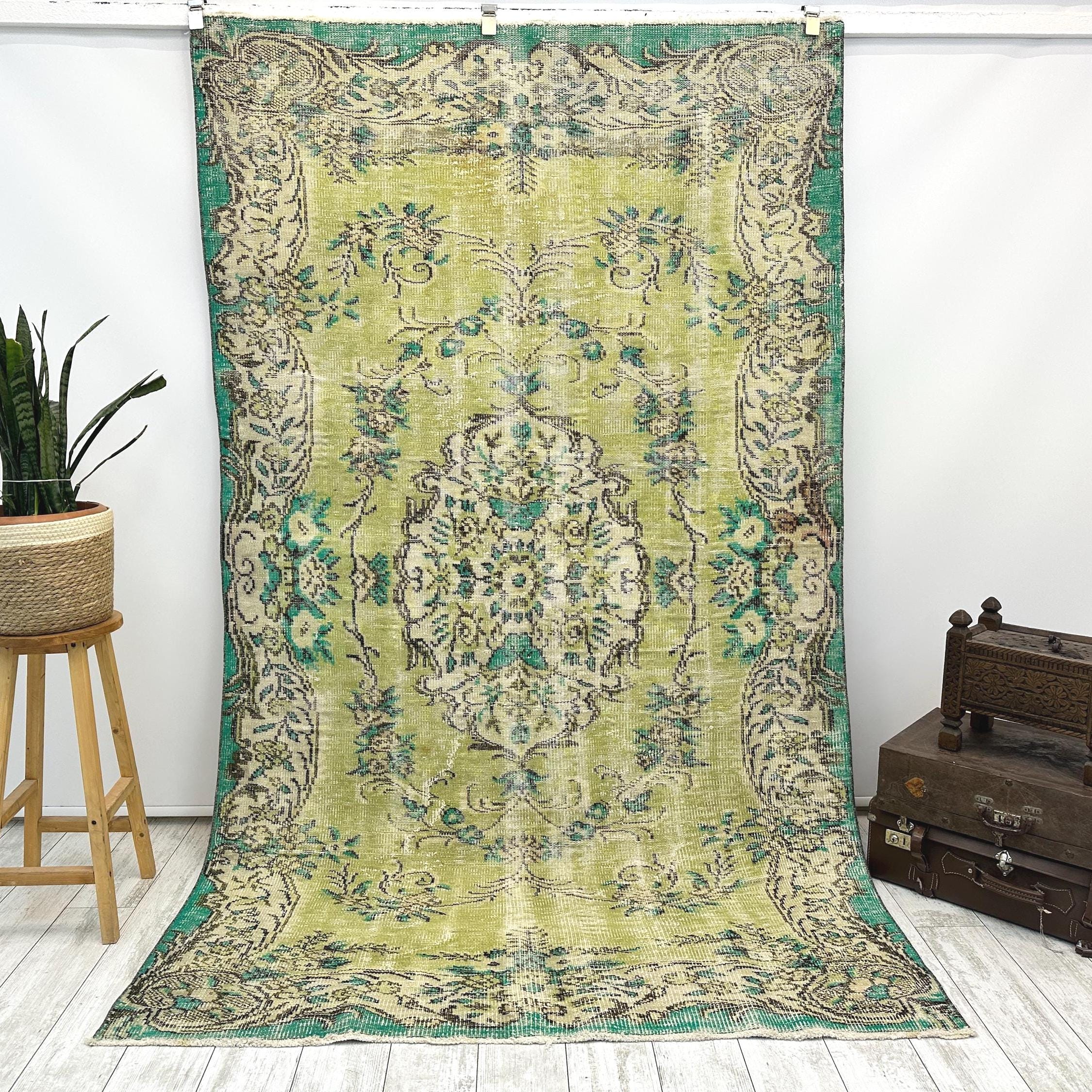 Vintage Orientteppich, Essteppich, Ästhetischer Teppich, Kurzflor Teppich, Türkischer Teppich, Wollteppich, 150 x 250 cm, Wollteppich