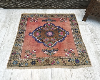 ヴィンテージラグ、トルコラグ、4x6 アクセントラグ、ウシャクラグ