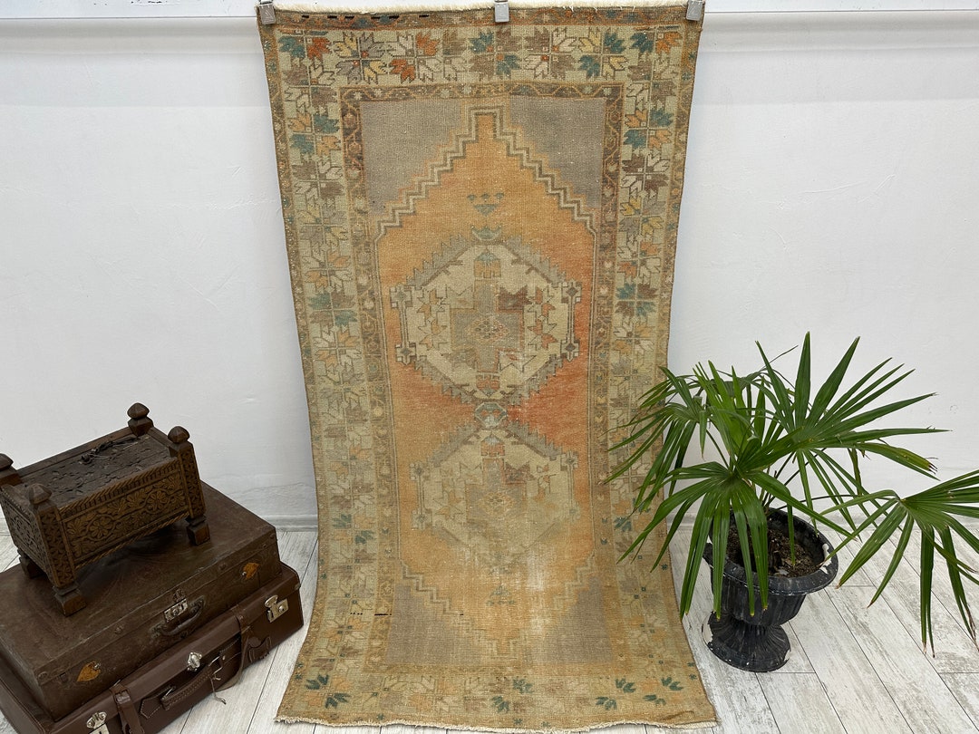 Handcrafted Vintage Oushak Wool Rug – 3.4x6.7 Ft, Turkish Decor - Etsy