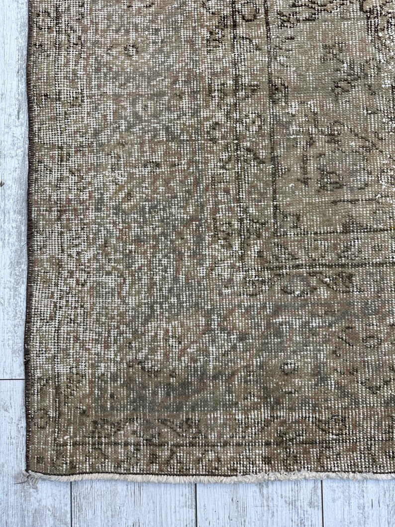 Frayed Rugs Eclectic Rug, Muted Turkish Rug, Floral Area Rug, Oversize Rug ...