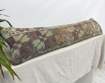 Long Pillow For Bed, Extra Long Pillow, Lumbar Throw Pillow, Boho Pillow For Bed, Body Pillow Cover, Long Lumbar Pillow, Ottoman Pillow
