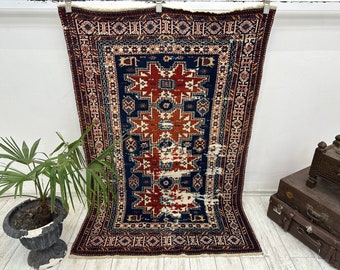 Stunning Old rug, Turkish Rug, Vintage Rug, Accent Rug, Anatolian Rug, Antique Rug, Rugs For Kitchen, 4.1x6.2 ft Rug, Home Decor Rugs,