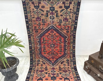 Alfombra oriental vintage, alfombra Oushak, alfombra turca, alfombra hecha a mano, alfombra antigua, alfombra bohemia, decoración de sala de estar, moqueta, 3,1 x 6 pies