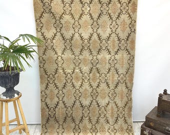 Turkish Rug, Vintage Rug, Accent Rug, Anatolian Rug, Antique Rug, Rugs For Kitchen, 4.5x7.8 ft Beige Rug, Home Decor Rugs, Gift For Her,