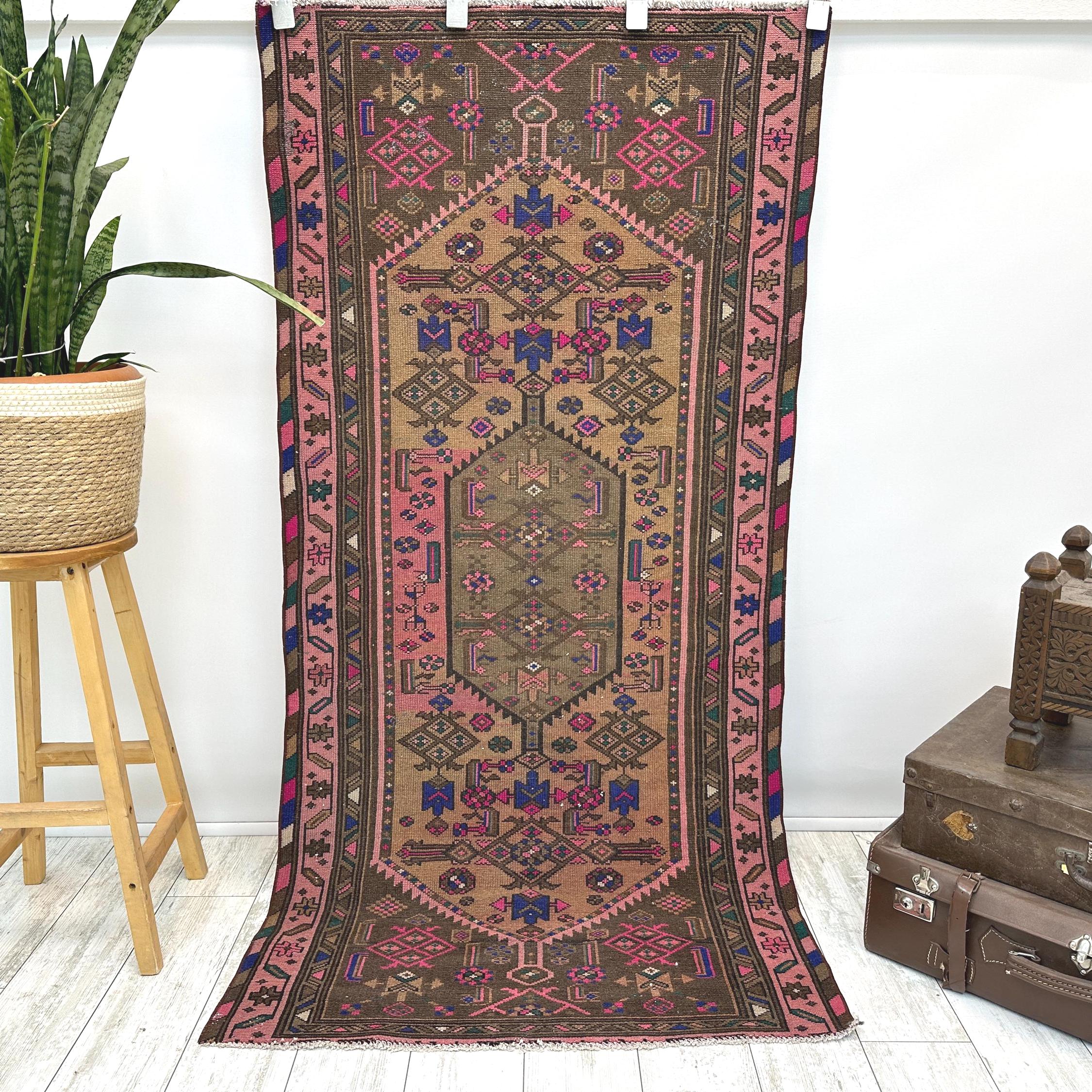 Blush Pink Turkish Area Rug | Antique Handwoven Carpet | Vintage