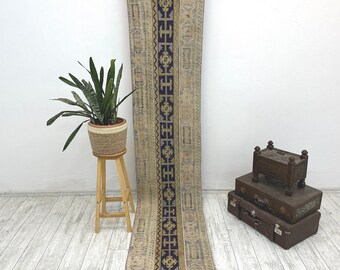 Handcrafted Turkish Runner Rug - Handmade Runner Rug - Puffy Turkish Runner Rug for Hallway - 2.1 x 10.5 feet Rug - Long Hallway Rug