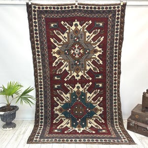 Turkish rug, Vintage rug, Handmade rug, Afghan Rug , Home decor rug, Floor rug, Organic wool rug, Oushak rug, Turkey rug 5.1 x 8.3 ft