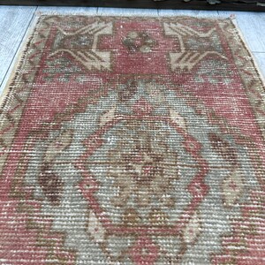 Alfombra turca pequeña, alfombra de baño vintage, alfombra turca, felpudo turco, minialfombra, alfombra de exterior, alfombra vintage pequeña de 4,3 x 8,3 cm, alfombra bohemia imagen 7