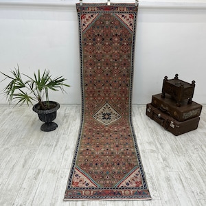 Village Hallway rugs, Soft Pastel Boho, Persian Runner Rugs, Persian Kitchen Rug, Farmhause Rug, Hallway Runner, Antique runner, 2.5x9.8 FT