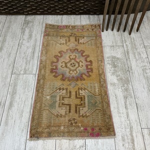 Door Mat Vintage, Door Mat Turkish, Door Mat , 2x3 Turkish Rug,2x3 Vintage Rug,Mini Rug,Door Mat Rug,Small Rug, Handmade Rug, 1.5x2.9 FT
