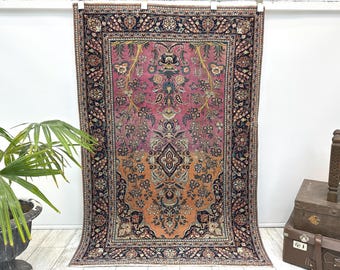 oversize rug, handmade rug, turkish rug, vintage rug, bohemian rug, turkoman rug, antique rug, nomadic rug, wool rug, 3.4 x 5.1 Ft,