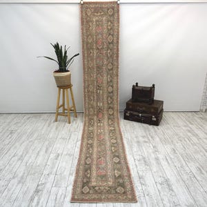 Runner Rug, 2.2x12.5 ft, Handmade Oushak Rug, Runner Rug, Decorative Rug, Kitchen Rug, Unique Rug, Rustic Rug, Oushak Rug, Area Rug,