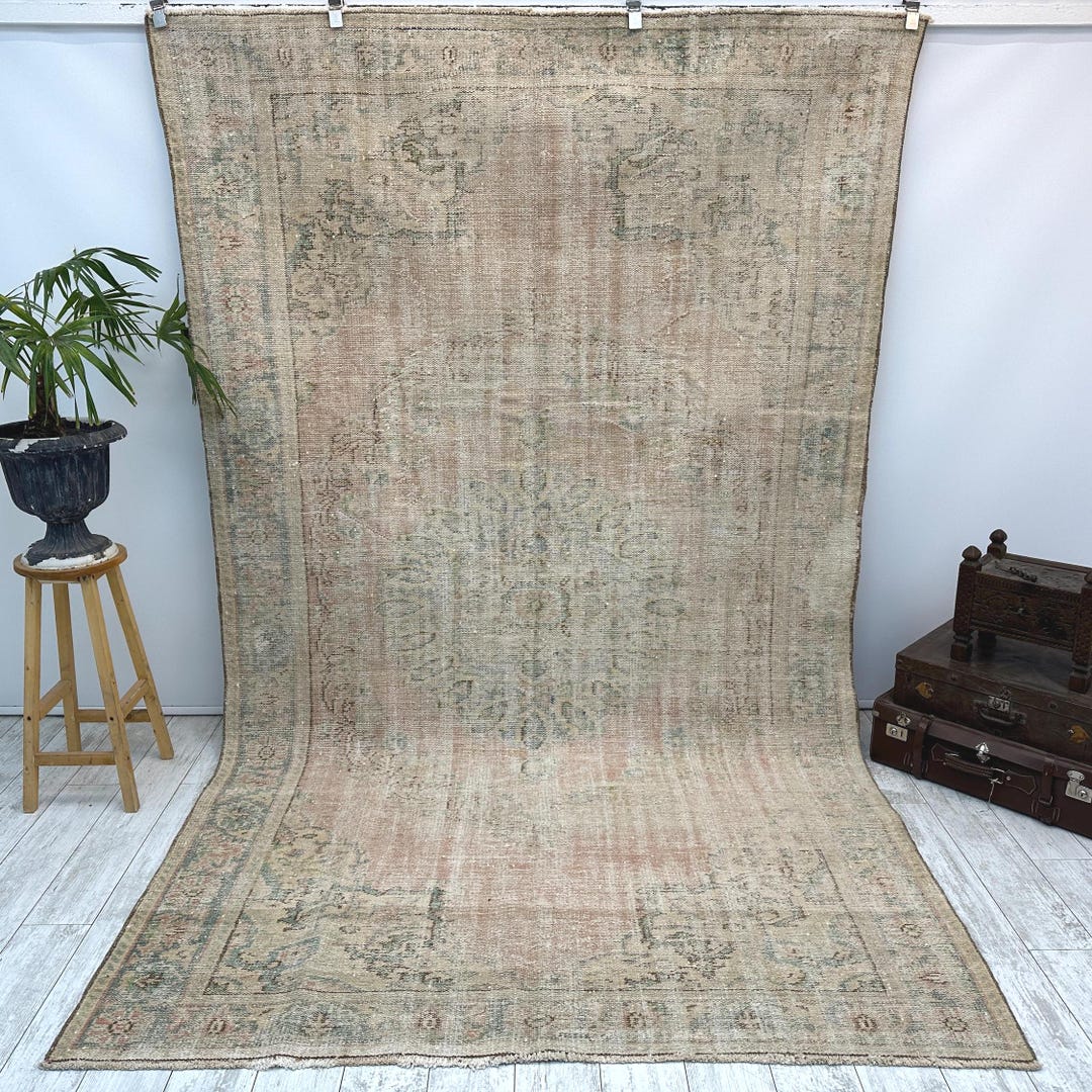 Oversized Vintage Turkish Rug – Handwoven Wool Carpet, Large