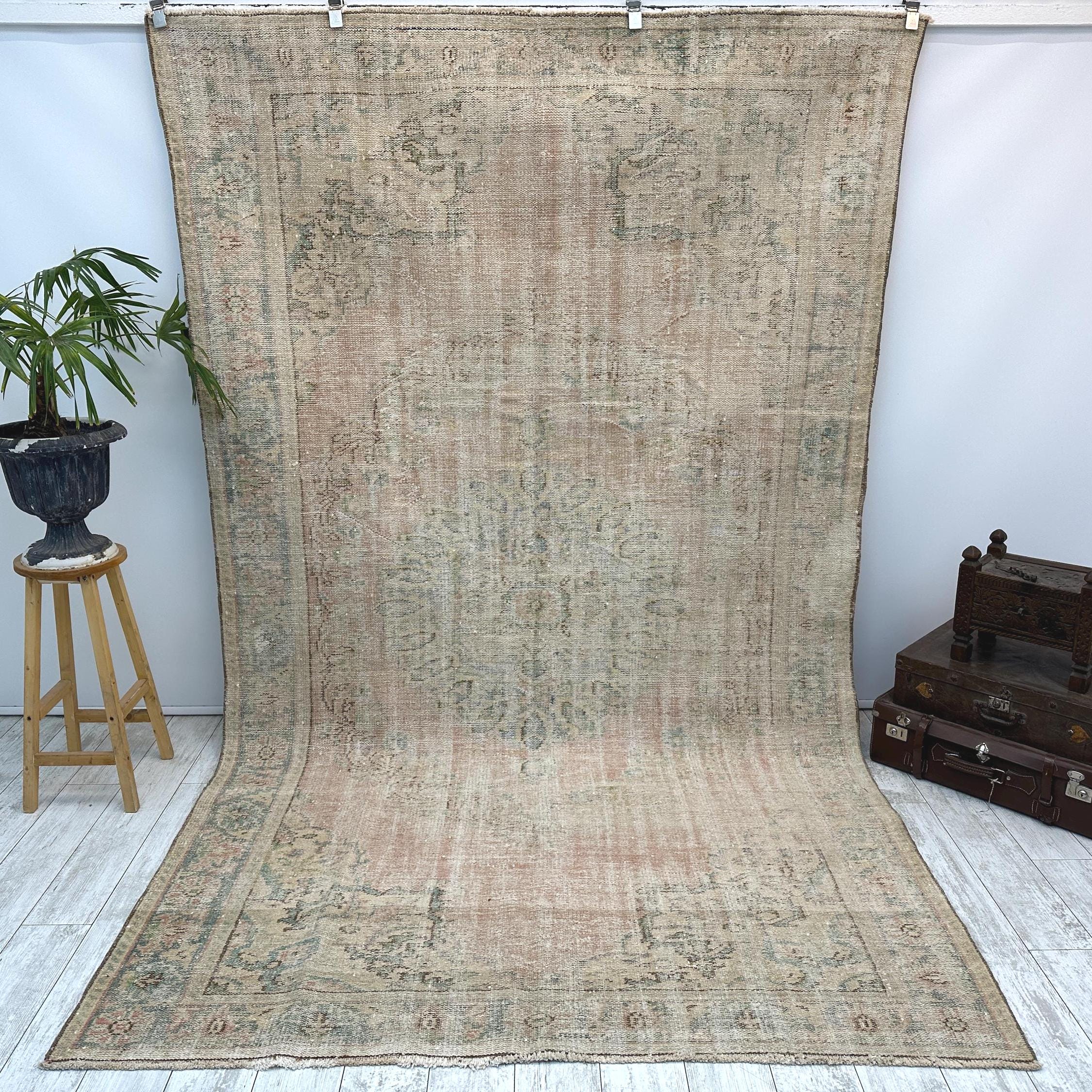 Oversized Vintage Turkish Rug – Handwoven Wool Carpet, Large