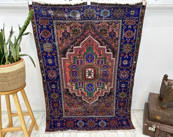 turkish rug, afghan rug, tribal rug, turkish rug, vintage rug, perfect rug, Pink turkish rug, eastern rug, livingroom rug, 3.6x5.2 ft,