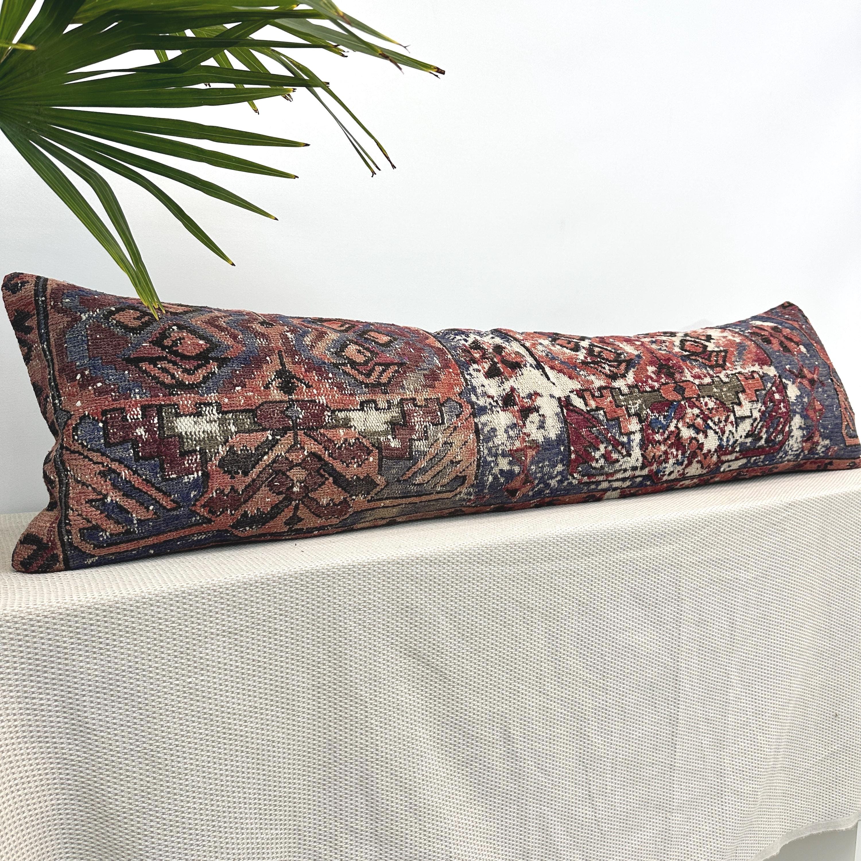 Long Pillow For Bed, Extra Long Pillow, Lumbar Throw Pillow, Boho Pillow For Bed, Body Pillow Cover, Long Lumbar Pillow, Ottoman Pillow
