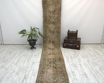 2.3x13.5ft Boho Runner Rug,Turkish Runner Rug, Bohemian Rug, Vintage Rug,Vintage Runner Rug,Kitchen Rug,Oushak Rug,Runner Rug,Hallway Rug,