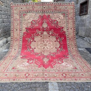 Large 9x12 Vintage Turkish Rug, Persian Area Carpet, Oversized Boho Rug, Hand Knotted Oriental Rug, Antique Turkish Carpet,94.4x12.7 Ft,