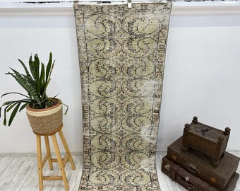 Traptapijt, handgemaakt tapijt, Turks tapijt, vintage loper tapijt 2,8 x 6,9 ft, loper tapijt, gangtapijt, trouwtapijt, gang wollen tapijt boho tapijt