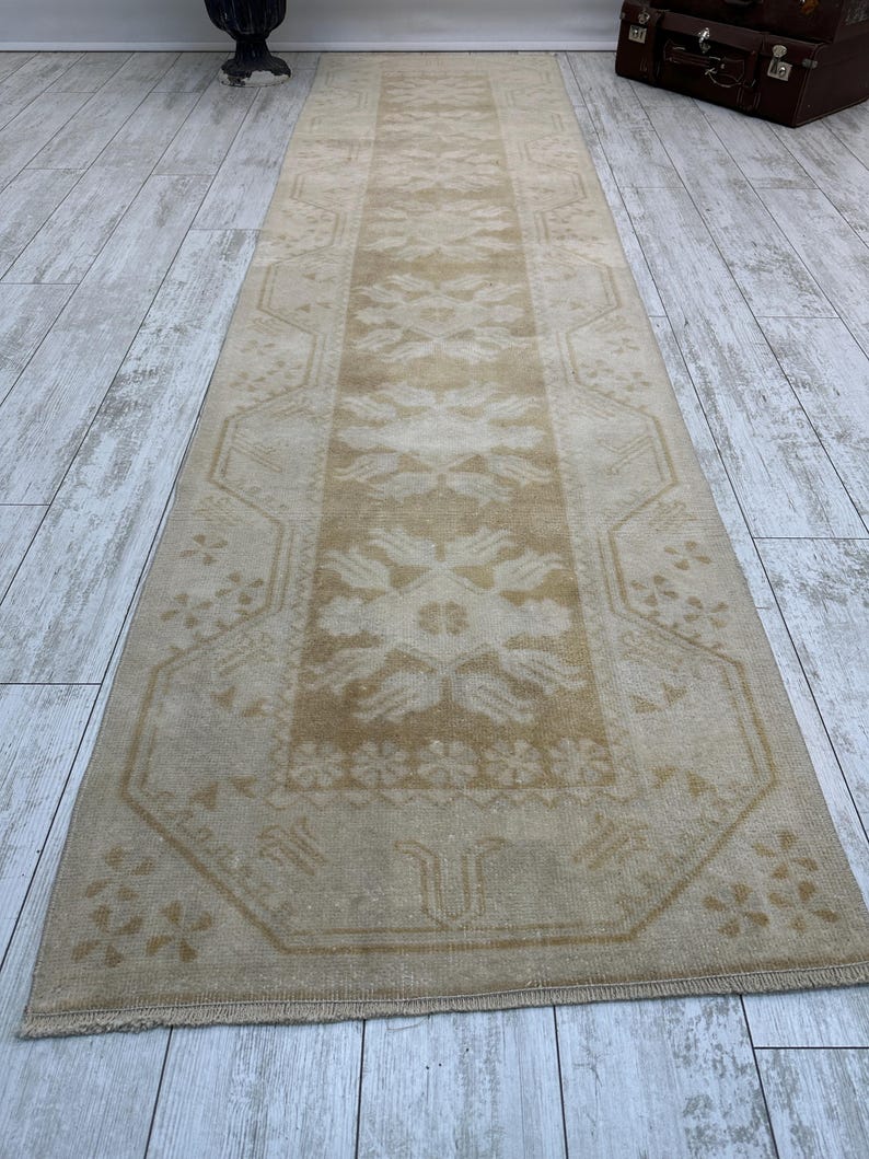 Runner Rug, 2.5x9.5 ft, Handmade Oushak Rug, Runner Rug, Decorative Rug, Kitchen Rug, Unique Rug, Rustic Rug, Oushak Rug, Area Rug, Wool Rug image 3