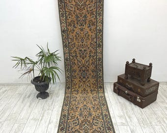 Turkish Runner Rug 2.5x10.2 ft, Vintage Runner Rug, Kitchen Rug, Hallway Rug, Bohemian Carpet, Handmade Rug, Antique Rug, Boho Stair Rug