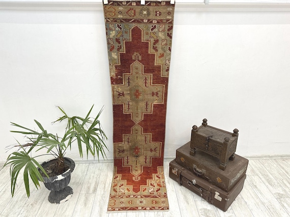 turkish runner rug, runner rug, entryway rug, vintage rug, hallway rug, corridor rug, handmade rug, boho rug, corridor rug, 2 x 7.5 ft