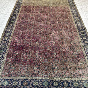 Turkish Area Rug, 6.4x9.7 ft, Geometric Scandinavian Decor Rug, Vintage Carpet, Oushak Rug, Hand Knotted Wool Anique Rug, Red Area Rug, image 6