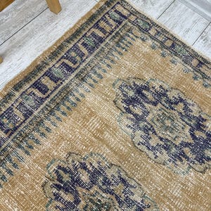 Handmade Turkish Hallway Runner Rug, Vintage Wool Carpet (2.8 x 10.1 Ft) image 8