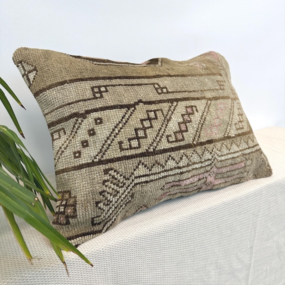 Dekoratives handgewebtes Kelim Kissen, 16x24 Zoll Kelim Kissen, Vintage Kelim Kissen, Kelim Kissen, Wohnkultur, Kissenbezug, Kissenbezug