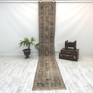Hallway rug, Turkish runner Rug, Turkish handmade rug, Vintage runner rug, Handmade rug, Faded rug, Bohemian rug, Kitchen rug, 2.1 x 13 Ft