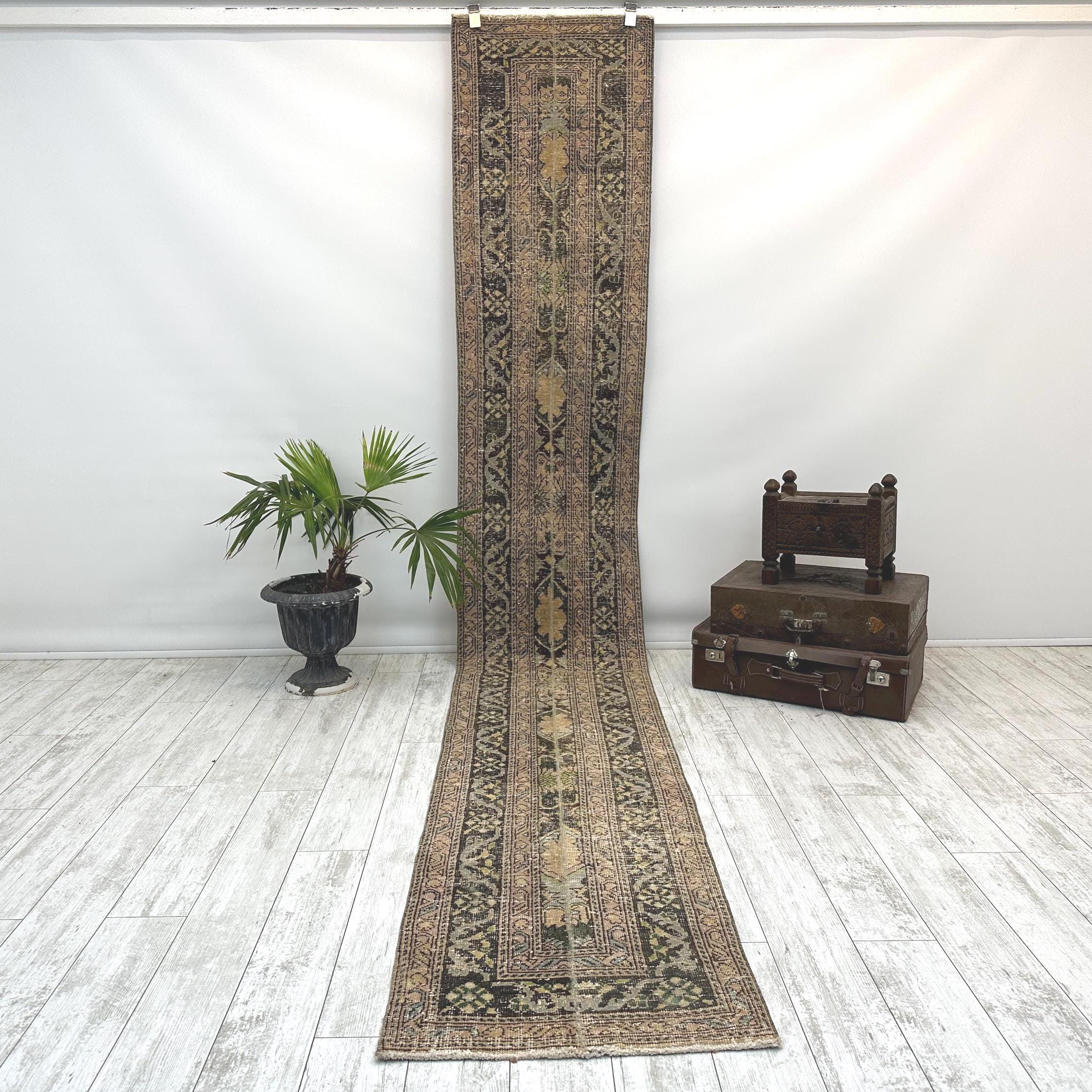 Hallway rug, Turkish runner Rug, Turkish handmade rug, Vintage runner rug, Handmade rug, Faded rug, Bohemian rug, Kitchen rug, 2.1 x 13 Ft