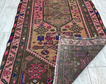 Blush Pink Turkish Area Rug | Antique Handwoven Carpet | Vintage