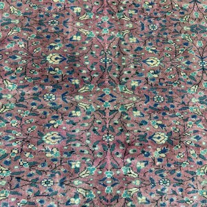Turkish Area Rug, 6.4x9.7 ft, Geometric Scandinavian Decor Rug, Vintage Carpet, Oushak Rug, Hand Knotted Wool Anique Rug, Red Area Rug, image 7