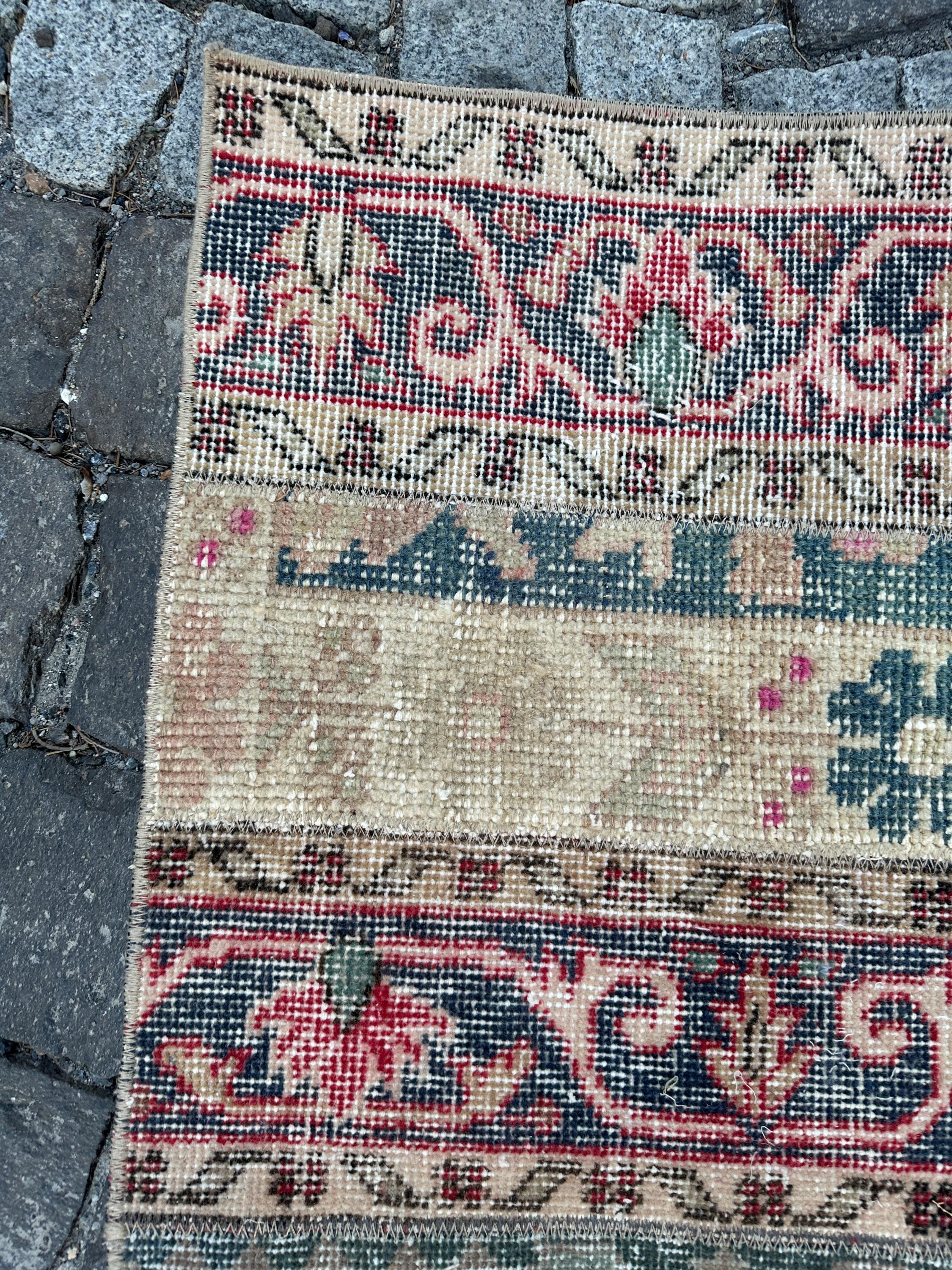 エクストラロング ヴィンテージ ランナーラグ 2.4x19.9フィート 非常に