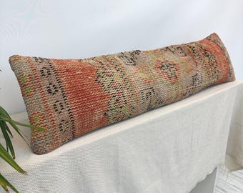 12x48", Long Bed Pillow, Extra Long Pillow, Lumbar Throw Pillow, Boho Pillow For Bed, Body Pillow Cover, Long Lumbar Pillow, Ottoman Pillow
