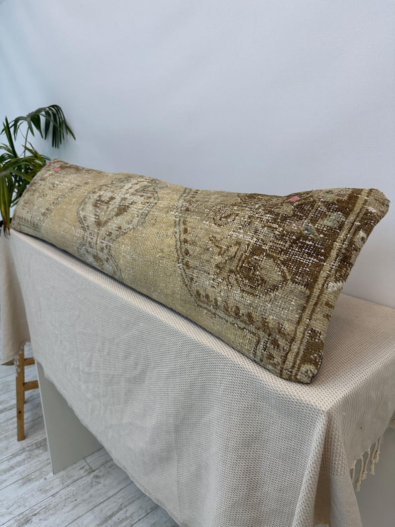 Almohada larga para cama, almohada extralarga, cojín lumbar decorativo, almohada bohemia para cama, funda de almohada corporal, almohada lumbar larga, almohada otomana imagen 5