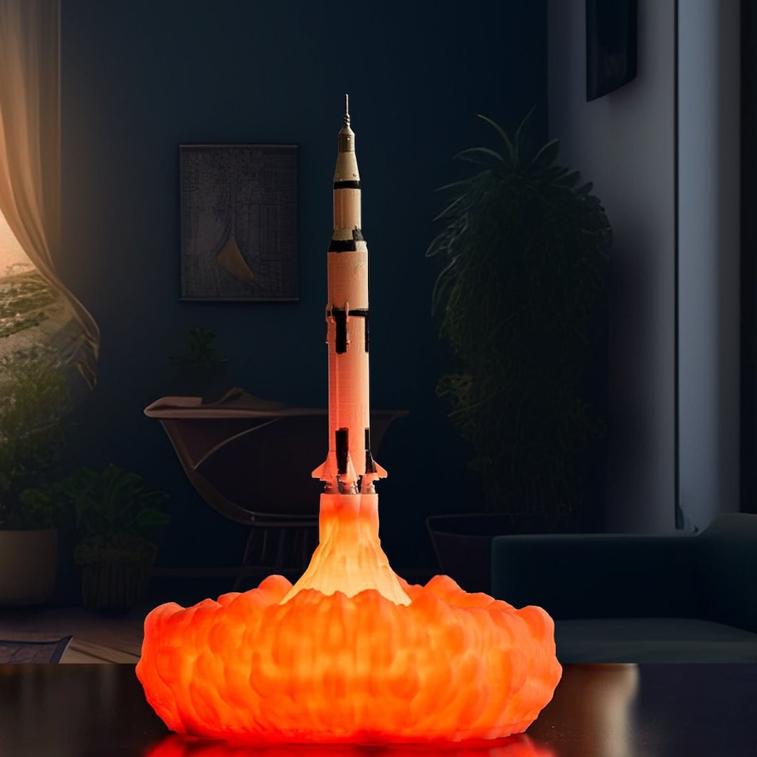 Apollo 11 Saturn V Rocket Lamp Etsy
