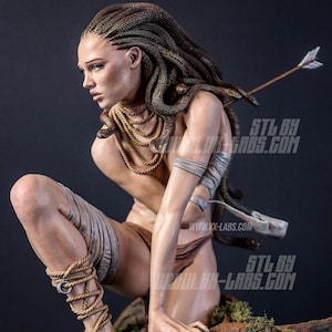 The Hunt For Medusa 8K D&D/Pathfinder 75mm 1/12th miniature | Model Kit | Mythical Gorgon | by Vx-Labs