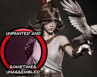 Athena Greek Goddess of Wisdom Warfare 8K D&D/Pathfinder 75mm 1/12th miniature | Model Kit | Fan Art | by CA 3D