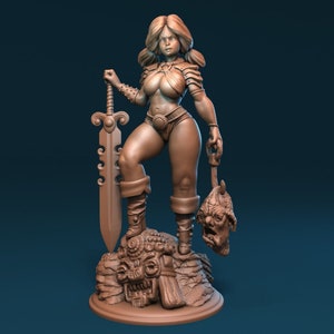 Ulma the Troll Hunter 8K D&D/Pathfinder 32mm 75mm miniature NSFW | TTRP Model | by Clay Demon